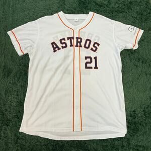 Houston Astros Zach Greinke Giveaway White | Orange XL Button Up Jersey MLB